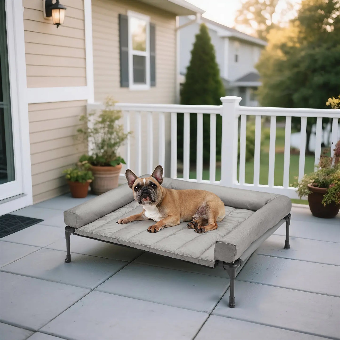 Ultimate Comfort! ️ Veehoo Elevated Pet Bed with Soft Bolster Cushion | Anxiety Relief Calming Dog Couch | Deep Sleep Elevated Cot with Breathable Mesh
