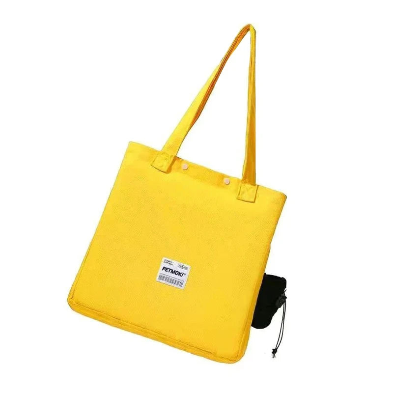 Large Capacity Pet Cat Bag Multifunctional Breathable Dog Canvas Carrier Bag Escape-Proof Pet Shoulder Carrying Bag Pet Supplies