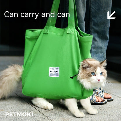 Large Capacity Pet Cat Bag Multifunctional Breathable Dog Canvas Carrier Bag Escape-Proof Pet Shoulder Carrying Bag Pet Supplies