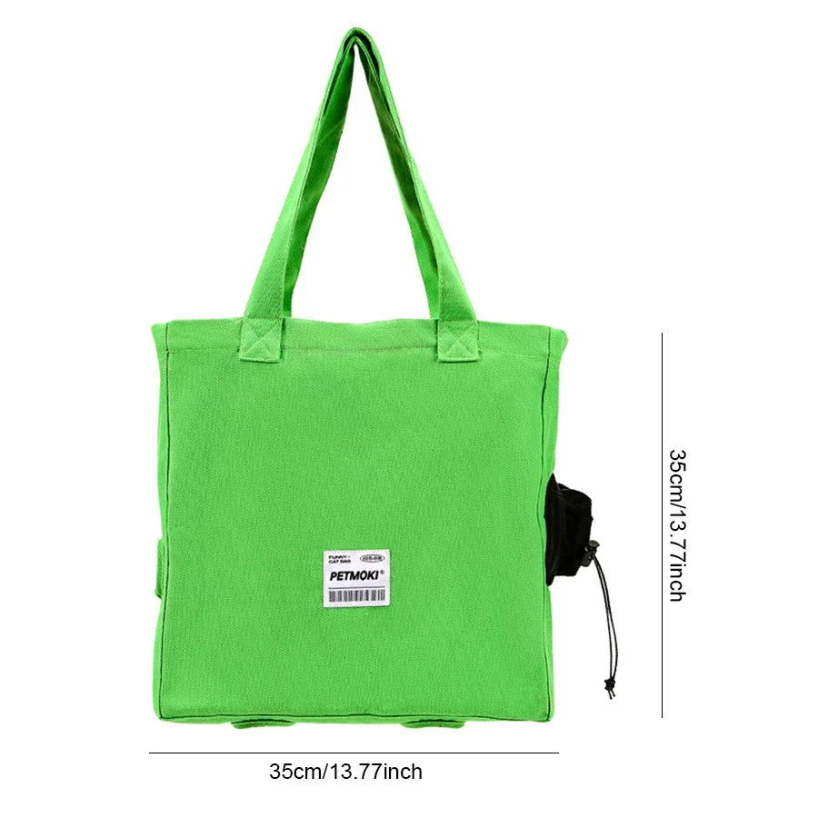 Large Capacity Pet Cat Bag Multifunctional Breathable Dog Canvas Carrier Bag Escape-Proof Pet Shoulder Carrying Bag Pet Supplies