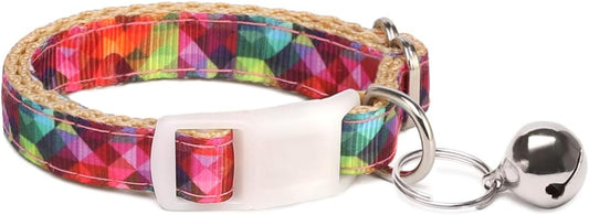 Pet Supplies, (Kaleidoscope Diamond) Cat Collar, Dog Collar, Cat Leash, Dog Leash, Cat Harness, Dog Harness, Small Dog Collar, Medium Dog Collar, Large Dog Collar (Pet Collar, XXS)